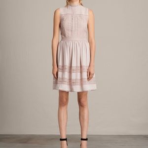 Allsaints rowy lace pink dress